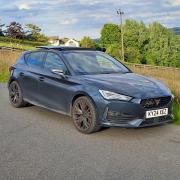 The Cupra Leon pictured in the hills above Holmfirth - the town where Last of the Summer Wine was filmed