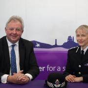 David Sidwick with chief constable Amanda Pearson