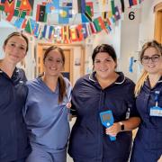 (Left to right) Paediatric research nurse Lucy Rubick, paediatric clinical research fellow Jemma Parratt, and paediatric research nurses Francesca Diaz and Nina Vanner