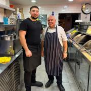 (L-R) Emre with his dad, Mehmet.