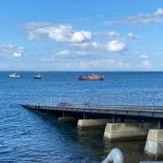 47ft lifeboat pulls up in Swanage as part of fundraising cruise