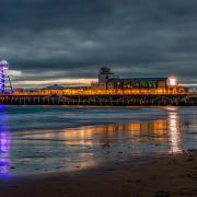 Bournemouth beach at dusk