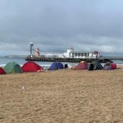 Tents on Bournemouth beach