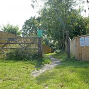 The Forest Glade Close entrance to the footpath in Brockenhurst, New Forest.