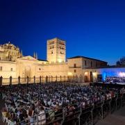 Sweet Charity Choir performed outside Zamora cathedral.