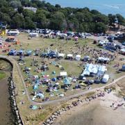 An aerial shot of Mudeford RNLI fun day.