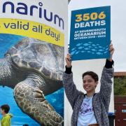 Protesters held an eight hour demonstration outside the Oceanarium