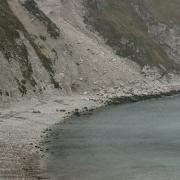 Landslide at Lulworth Cove in Purbeck