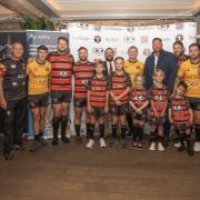 Will Croker Bournemouth Rugby Club Director of Rugby with coaching staff and players