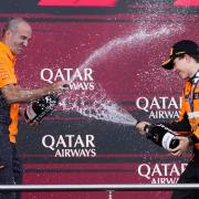 McLaren driver Oscar Piastri, right, triumphed in Baku on Sunday (Sergei Grits/AP)