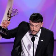 Richard Gadd accepts the award for outstanding writing for a limited or anthology series or movie for Baby Reindeer during the 76th Primetime Emmy Awards (AP Photo/Chris Pizzello)