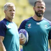 Simon Easterby, left, will step up from his position as Ireland defence coach (Andrew Matthews/PA)