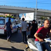 An ambulance carries injured people whose handheld pager exploded, in Beirut, Lebanon (Hassan Ammar/AP/PA)