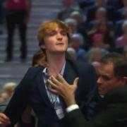 A protester has been hauled out of Chancellor Rachel Reeves’ conference speech by security.