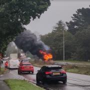 LIVE: A31 closed after 'large vehicle fire' near Ringwood