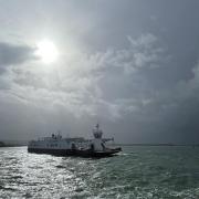 Sandbanks Ferry in choppy seas