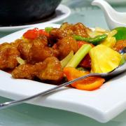 Sweet and sour pork stock image