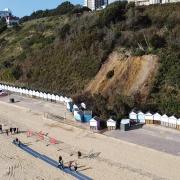 Drone pictures of the Durley Chine landslide on October 19, 2024