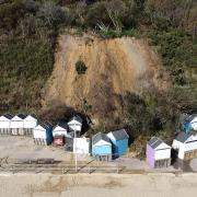 Drone pictures of the Durley Chine landslide on October 19, 2024