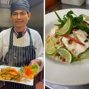 Saroj Watmanee of Britannia Thai in Brockenhurst and some of his food