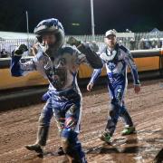 Vinnie Foord celebrates after heat eight as Pirates secured the KO Cup title