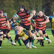 Matt Horne on what is now becoming a trademark marauding run during the match between Bournemouth and North Dorset