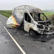 Van carrying fireworks explodes near golf club, closing road