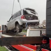 Crashed Mercedes GL has finally been recovered