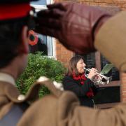 Service  of Remembrance around the War Memorial on the Village Green in Kinson, Bournemouth to mark Armistice Day. The event was supported by past and present members of  the Armed Forces,  Jessica Toale, MP,  civic representatives and  many members of