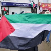 People take part in a Palestine Day of Action demonstration (Jonathan Brady/PA)