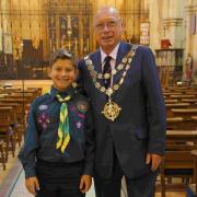 KEEP ON RUNNING: Mayor Cllr Chris Mayne with grandson Noah