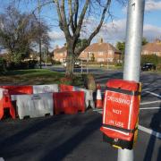 The out-of-action puffin crossing opposite Meteor Retail Park in Somerford Road, Christchurch