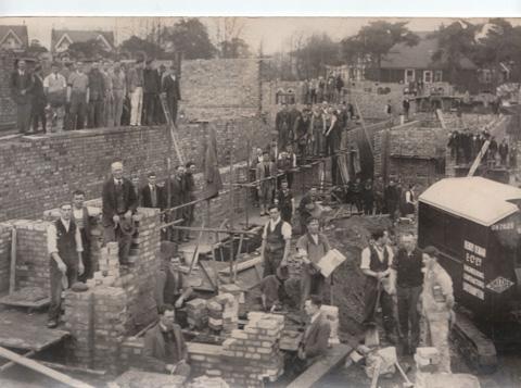 Local man Arthur Cox found this in his father Cyril's possessions. He thinks it dates to just after WWII. Cyril is in the centre, wearing dark clothes and a white shirt, sleeves rolled up, looking directly at the camera. 