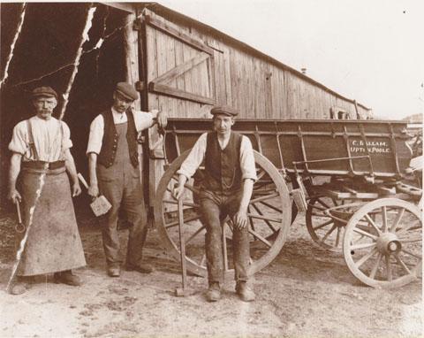 The Upton blacksmith's workshop, situated where the library building is now