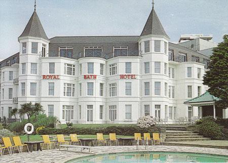 Sent in by Ron Handsa photograph of  Royal Bath Hotel with open air pool in the early 1980s. A leisure centre was built over pool , opened in 1988. 