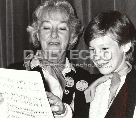 In 1984 the local ladies' barbershop chorus, Quayside Harmony Club oldest and youngest members - Mrs Rene Searl and Lisa Knight,12.