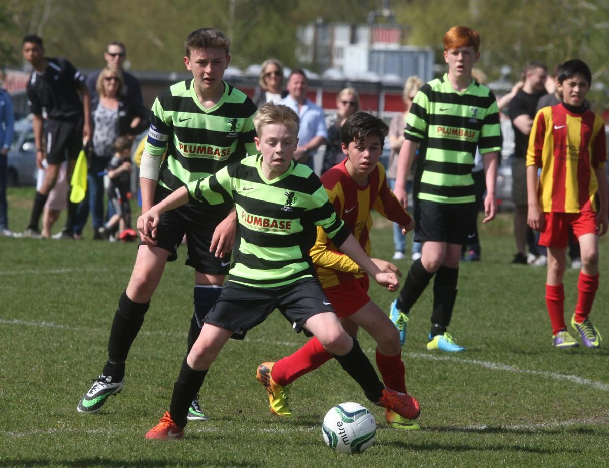 Hordle Spurs v Grange Athletic Under 13s on Bournemouth Cup Finals Day on 13th April 2014