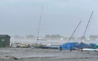 Mudeford during Storm Eunice