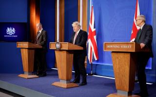 Chief Medical Officer Chris Whitty and Chief Scientific Officer Patrick Vallance joined this evening's Covid press conference. Picture: PA