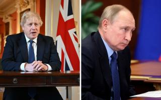 (left to right) Boris Johnson and Vladimir Putin. Credit: PA