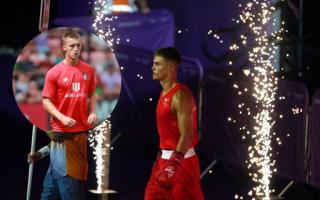 Taylor Bevan (centre) fights again tonight in Round 16 of the Commonwealth Games whilst Owen Bevan (Inset) played in Cherries' defeat at the weekend (Pics: PA Images and Richard Crease)