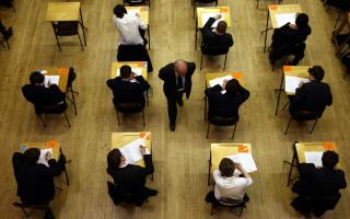 Students sitting an exam. Credit: PA