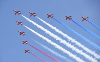 The Red Arrows flight was cancelled yesterday – watch the action here instead, from inside and outside cockpit. Picture: PA