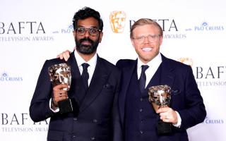 BAFTA hosts Romesh Ranganathan and Rob Beckett scooped a prize for their TV show Rob & Romesh Vs..