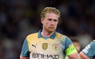 Manchester City’s Kevin De Bruyne went off injured at half-time (Martin Rickett/PA)