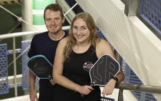 Adam Kidman and Emma Butler at the Pickleball Nationals Day 4, held at Bolton ArenaPictures by Paul Curriewww.paulcurrie.co.uk