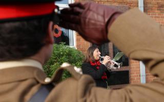 Service  of Remembrance around the War Memorial on the Village Green in Kinson, Bournemouth to mark Armistice Day. The event was supported by past and present members of  the Armed Forces,  Jessica Toale, MP,  civic representatives and  many members of