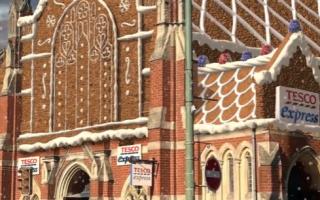 Tesco Express in Westbourne was one of many stores turned into gingerbread to raise awareness for a campaign to help customers ‘feed their Christmas spirit’.