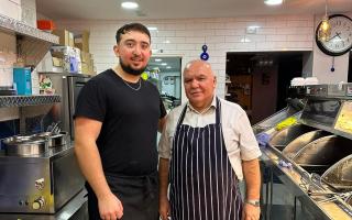 (L-R) Emre with his dad, Mehmet.