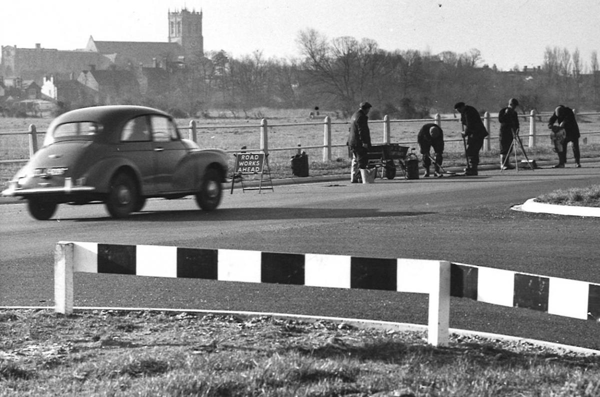 Work on the new Christchurch Bypass in 1960